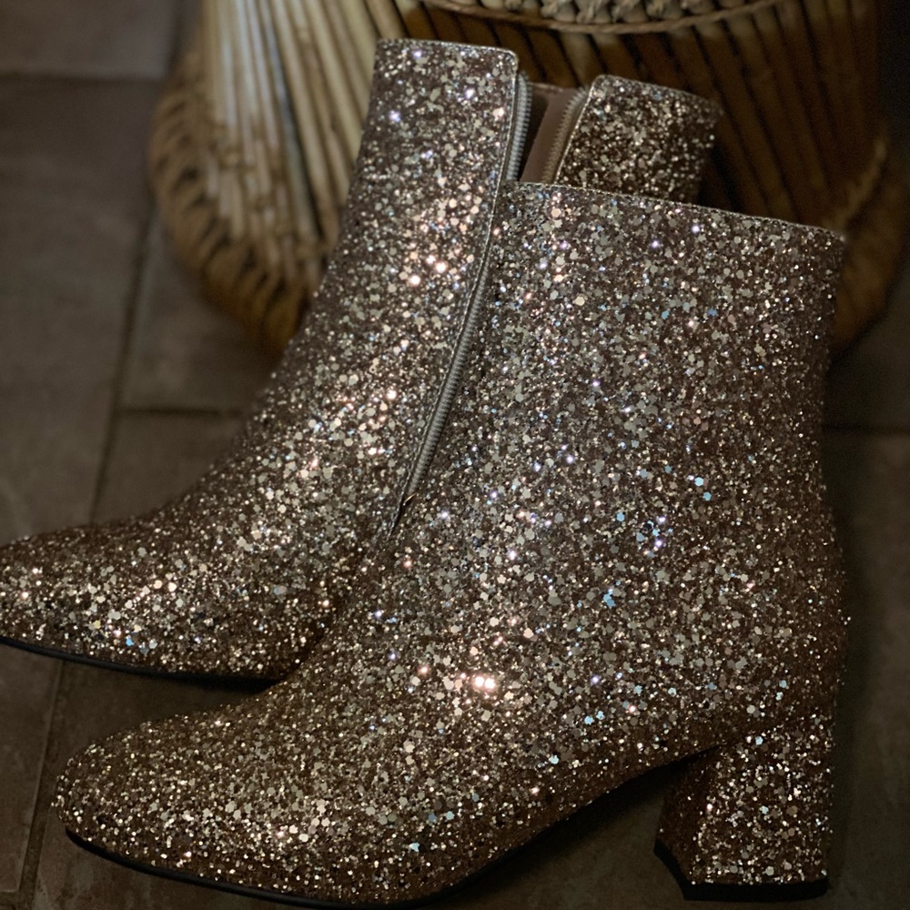 Gold glitter boots new